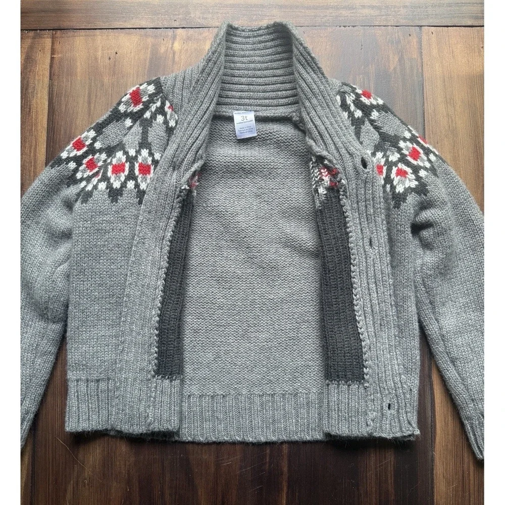 Boy's Gray Wool Blend Cardigan Sweater Toddler 3T Carter's